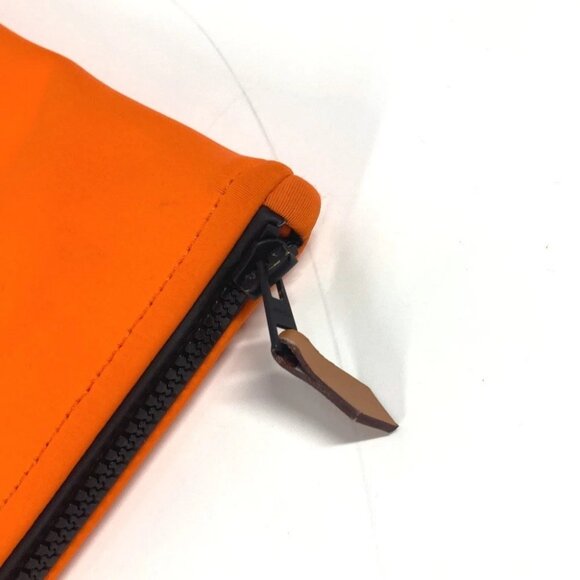HERMES Neoban Flat Pouch GM clutch bag bag Pouch polyamide Orange - Picture 11 of 11